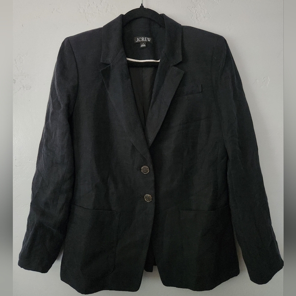 J. Crew Helena Linen Blend Two Button Lightweight Blazer Sz 8 - Picture 1 of 7